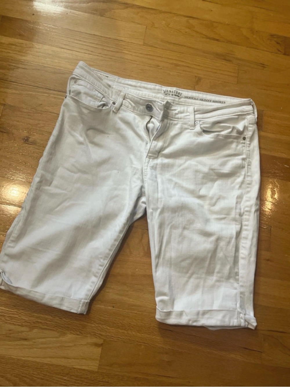 White Levi Denim Shorts